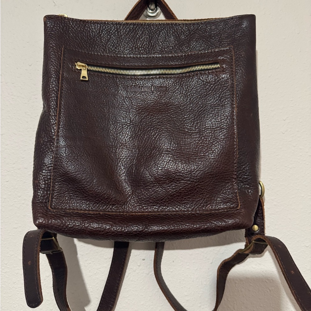 Portland Leather Brown Backpack Minimalist Design